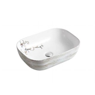 Lavabo chữ nhật bo cạnh hoa văn  NL-LB04