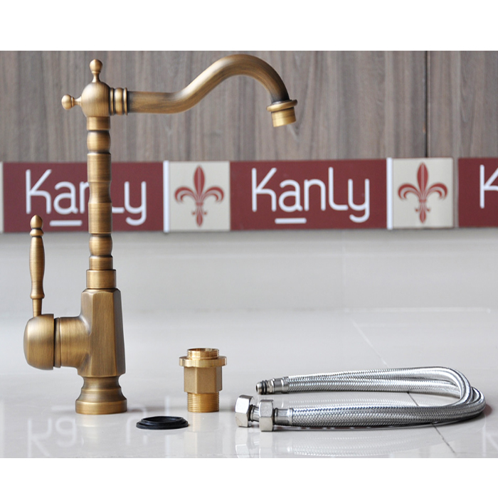 Vòi rửa chén nóng lạnh giả cổ đồng thau Kanly GC-C04