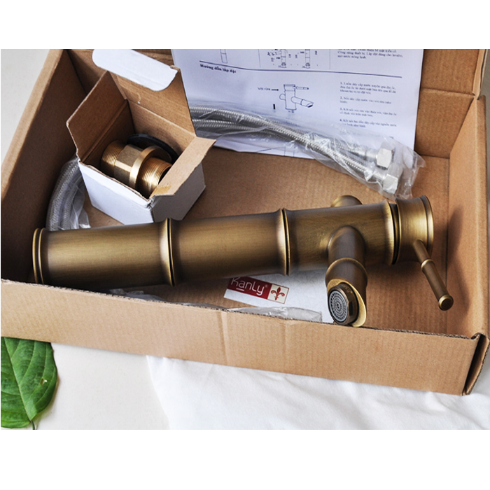 Vòi Lavabo nóng lạnh giả cổ đồng thau Kanly GC-A02