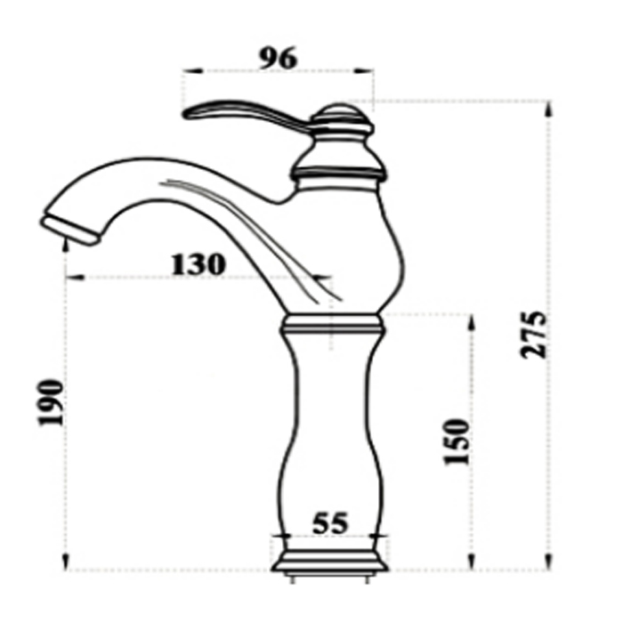 Vòi Lavabo nóng lạnh giả cổ đồng thau Kanly GC-A09