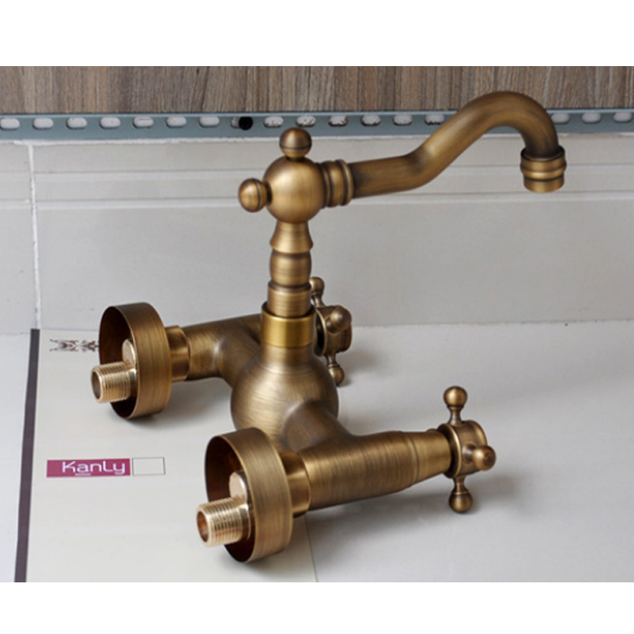 Vòi Lavabo âm tường giả cổ đồng thau Kanly GC-T06