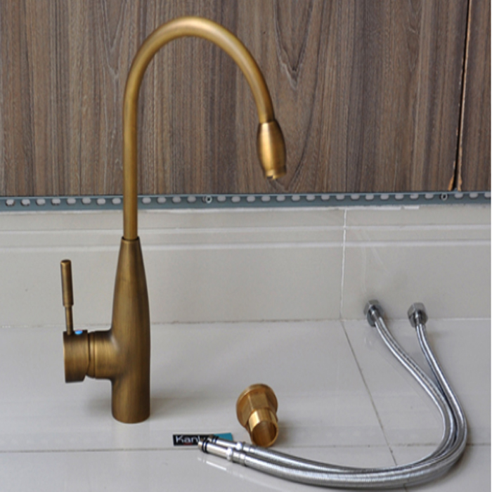Vòi rửa chén nóng lạnh giả cổ đồng thau Kanly GC-C01