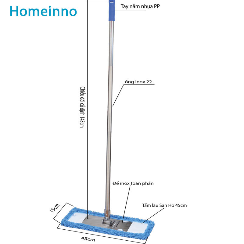 Bộ cây lau chữ T, Cây lau sàn công nghiệp - Tải san hô 45cm