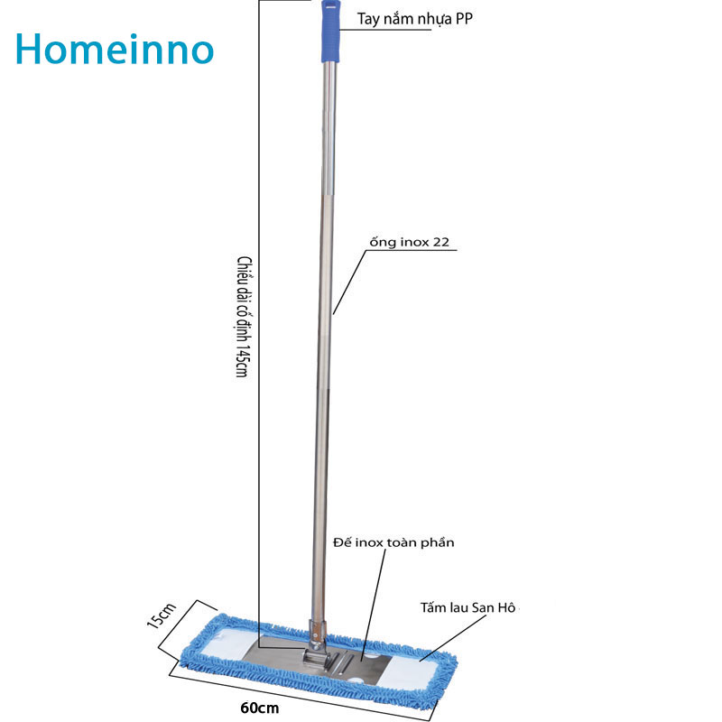 Bộ cây lau chữ T, Cây lau sàn công nghiệp - Tải san hô 60cm