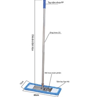 Bộ cây lau chữ T, Cây sàn nhà công nghiệp - Tải san hô 80cm