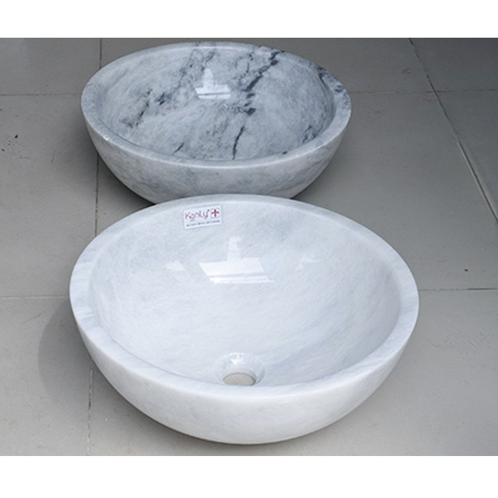 Lavabo đá tự nhiên Kanly Marble trắng Italy