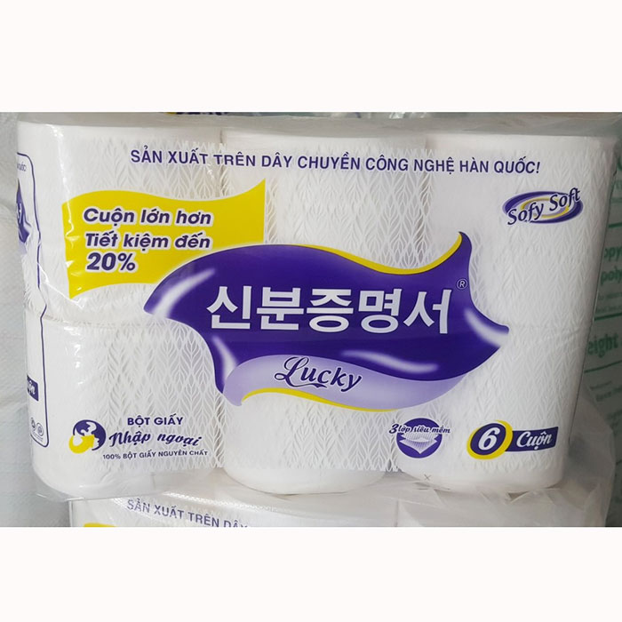 Giấy Vệ Sinh Hàn Quốc Lucky (không lõi / có lõi)