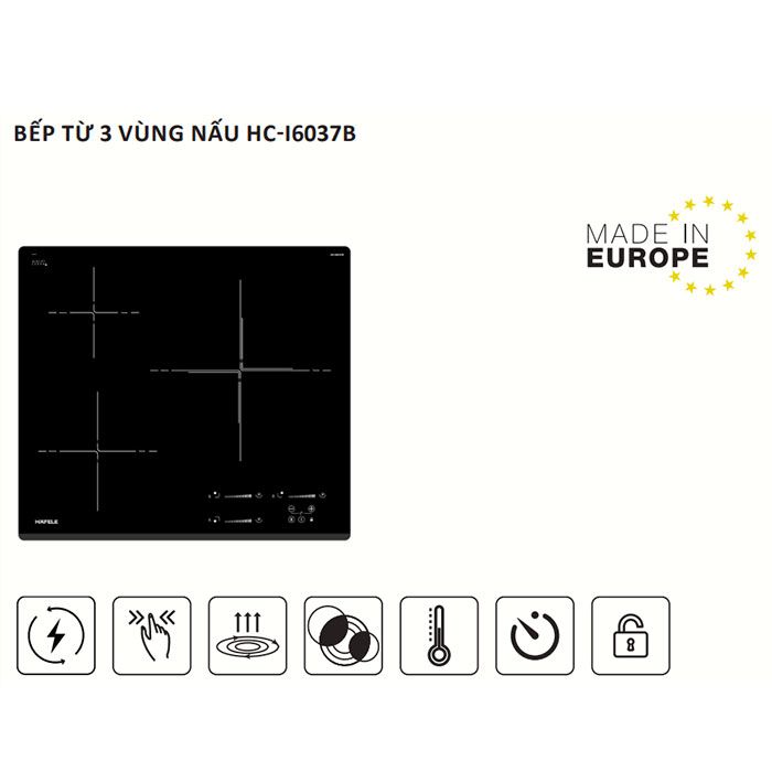 Bếp từ 3 vùng nấu Hafele HC-I6037B 536.61.801