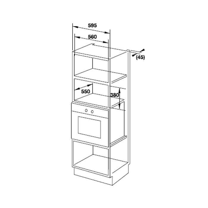 Lò vi sóng kết hợp nướng âm tủ Hafele HM-B38C 538.01.111, 32 lít