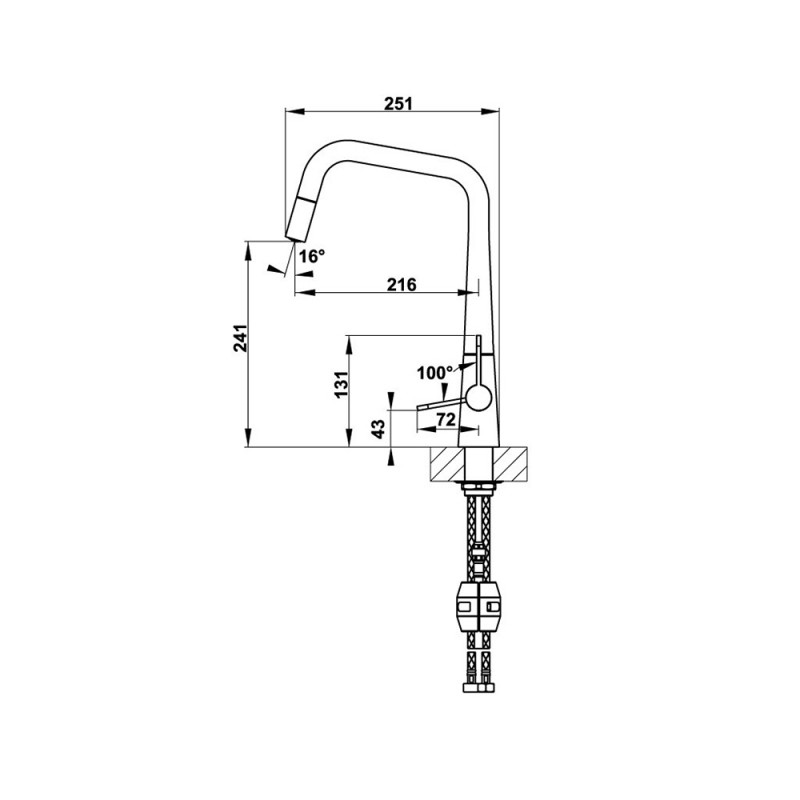 Vòi bếp HYDROS HT20-CH1P241 570.82.220