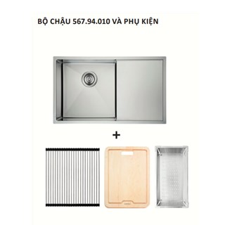 Trọn bộ, Chậu rửa inox HS21-SSD1S60 và các phụ kiện