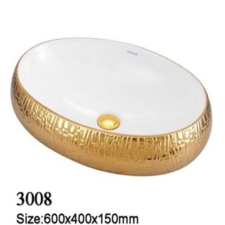 Lavabo mạ vàng Napolon 3008