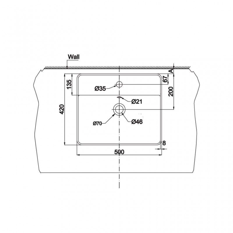 Chậu sứ đặt bàn SAPPORO 500 588.79.032