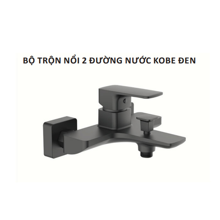 Bộ trộn nổi 2 đường nước Kobe đen Hafele 589.15.035