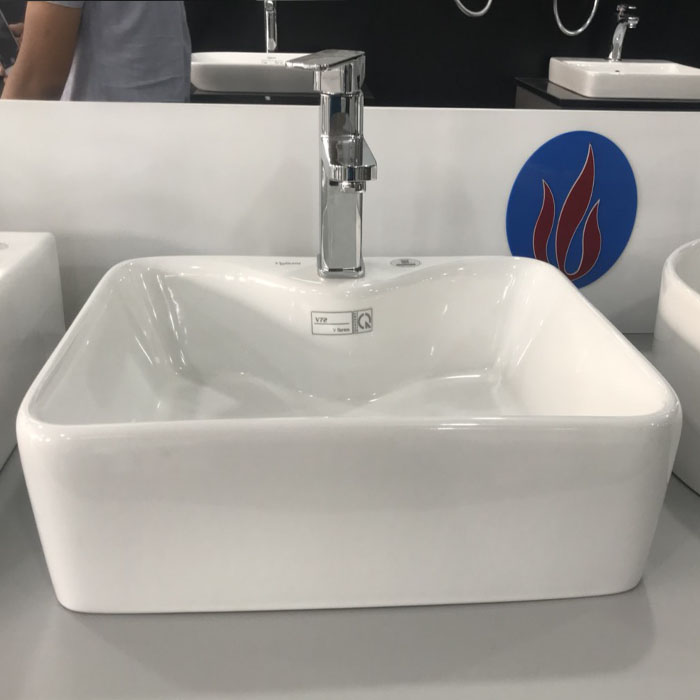 Lavabo Viglacera vuông đặt bàn V72