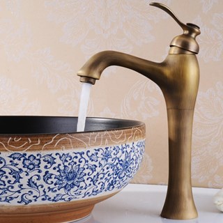 Vòi Lavabo nóng lạnh giả cổ đồng thau Kanly GC-A04