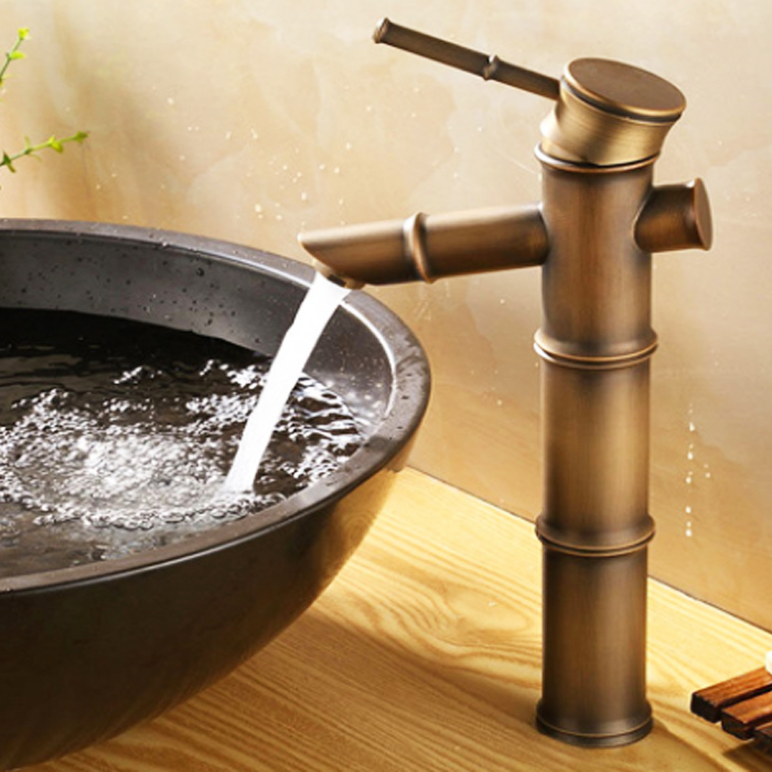 Vòi Lavabo nóng lạnh giả cổ đồng thau Kanly GC-A02