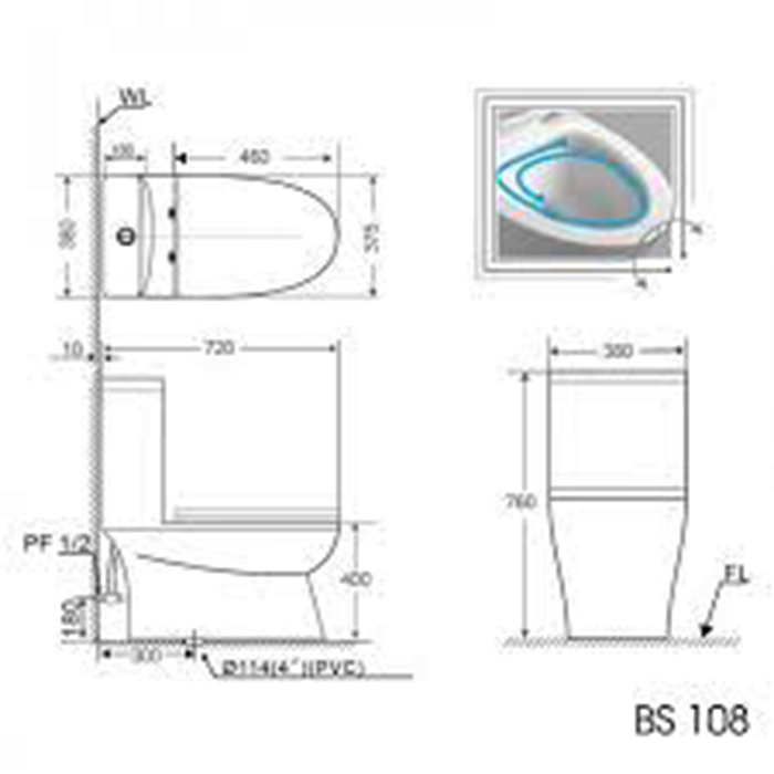 Bồn cầu Basic BF 3108